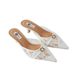 Lyra Hana Mules in Lace Mesh