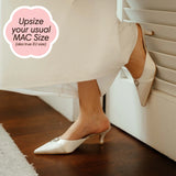 Lyra Hana Mules in Ivory Satin