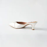 Lyra Hana Mules in Ivory Satin