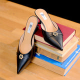 Lyra Hana Mules in Matte Black