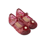 Mini Pointe Ballerina Flats in Hana Polka Maroon