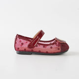 Mini Pointe Ballerina Flats in Hana Polka Maroon