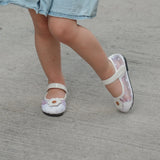 Mini Pointe Ballerina Flats in Hana Polka White
