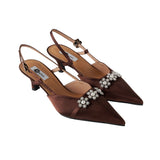 Pearl Slingback Heels in Jewel Espresso