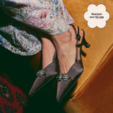 Pearl Slingback Heels in Jewel Espresso