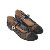 Pointe Ballerina Flats in Hana Polka Black