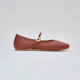 Pointe Ballerina Flats in Woven Brown