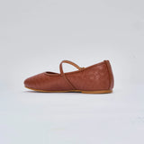 Pointe Ballerina Flats in Woven Brown