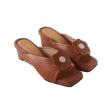 Rosie Wedges in Hana Camel Brown