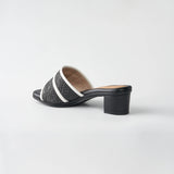 Summertime Heels in Hana Rattan Black & White