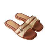 Summertime Sandals in Hana Rattan Beige & Brown