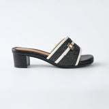 Summertime Heels in Hana Rattan Black & White