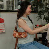 Iconic Saddle Bag in Brown Batik