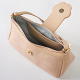 Iconic Suede Saddle Bag In Beige