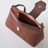 Iconic Suede Saddle Bag In Espresso