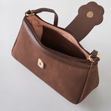 Iconic Suede Saddle Bag In Espresso