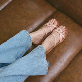 Serene Sandals in Hana Dusty Pink & Brown