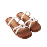 Serene Sandals in Hana White & Brown