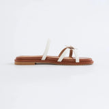 Serene Sandals in Hana White & Brown