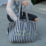 Wellness Blue Stripe Tote Bag
